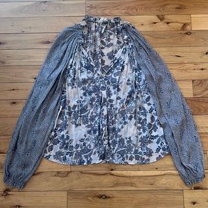 Free People Flowy Floral Top Size Large